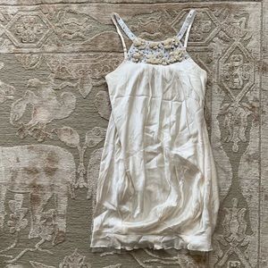 White silk dress